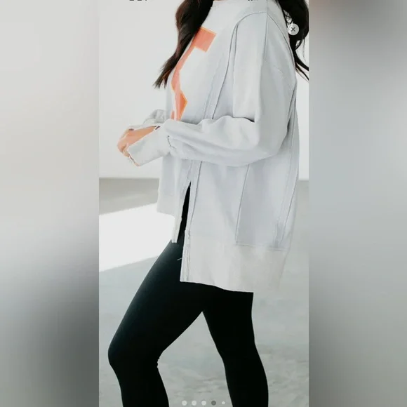 In Loom Jersey Washed Pullover Color Stonewash Womens Size Small Oversized - Picture 3 of 13